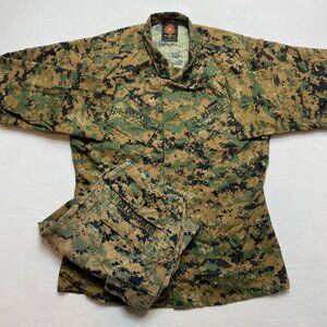 Vintage BDU Navy Military Digital Camo Jacket & Pants Set Men's M Reg Green